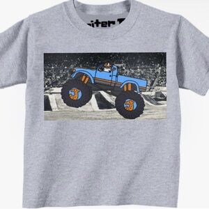 Toddler Boys’ Monster Truck Grey Graphic Shirt